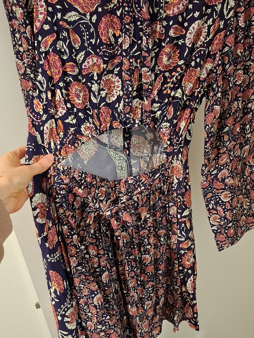 NWT Antik Batik Purple & Orange Handkerchief Hem Cut-out Accent Dress (Size M) - Picture 7 of 10